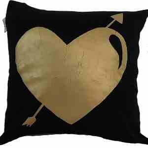 coussin noir cupidon 40x40
